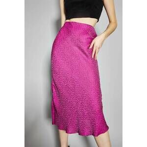 NEW GLAMOROUS leopard bias cut midi skirt in orchid